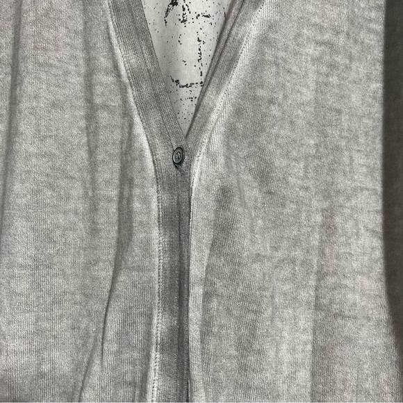 SANDWICH Distressed Grey Knit Cardigan with Sheer Back Panel, Size X-Small -#238 - Picture 9 of 12